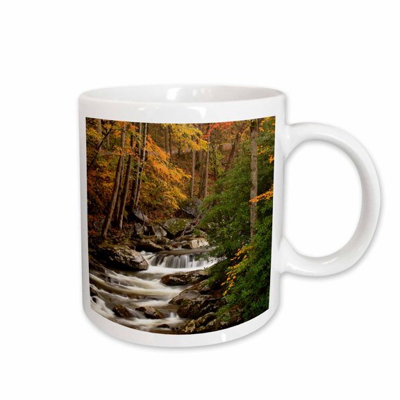 3drose, Usa, Tennesse. Fall Foliage Along a Stream in the Smoky Mountains., 11oz Mug