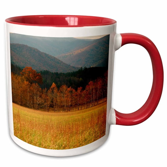 3drose, Usa, Tennessee. Cades Cove in Smoky Mountain National Park., 11oz Two-tone Red Mug