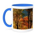 thumbnail image 1 of 3dRose, USA, Tennessee. Fall foliage in the Smoky Mountains., 11oz Two-Tone Blue Mug, 1 of 7