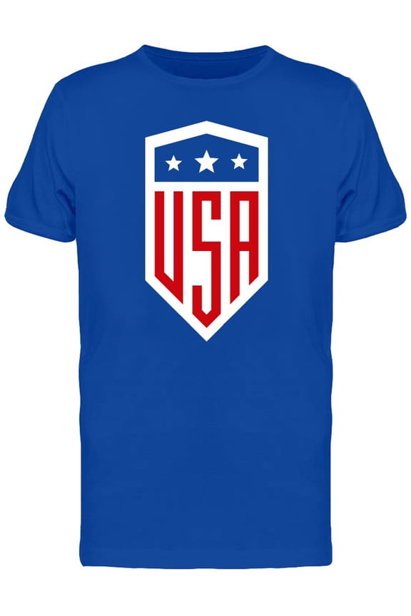 Usa Three Stars Shield Logo T-Shirt Men -Image by Shutterstock, Male Medium