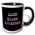 thumbnail image 1 of 3drose, Usa Typography-god Bless America-patriotic-black, 11oz Two-tone Black Mug, 1 of 6