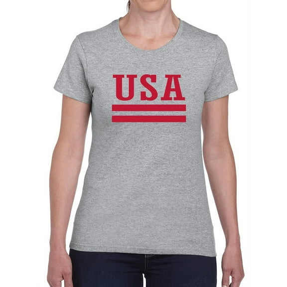 Usa Underlined Women T-Shirt, Female Small