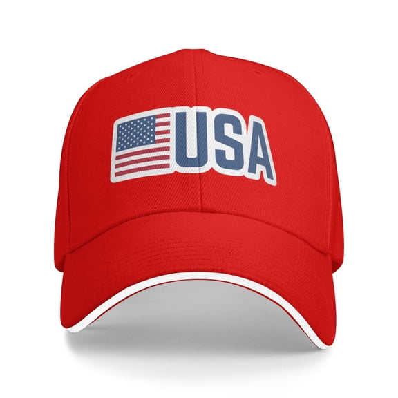 Usa Unisex Adult Baseball Caps Adjustable Casquette Dad Hat Sandwich Cap Outdoors Headwear