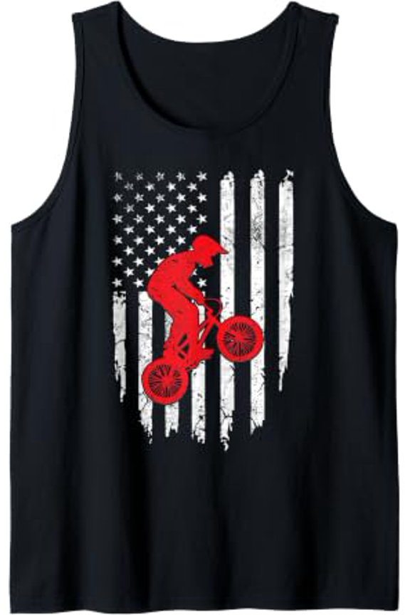 Usa Usa Flag Bmx Bike Racing Bmx Biker Man Tank Top Size S-3XL