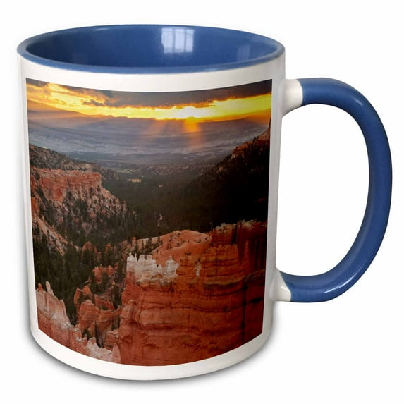 3drose, Usa, Utah, Bryce Canyon National Park. Sunrise on Canyon., 15oz Two-tone Blue Mug