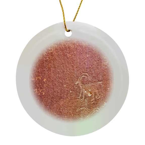 3drose, Usa, Utah, Capitol Reef National Park, Fremont Petroglyphs., Circle Porcelain Ornament