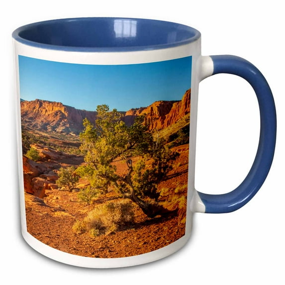 3drose, Usa, Utah, Capitol Reef National Park. Rock Formations. Mountains 3, 11oz Two-tone Blue Mug