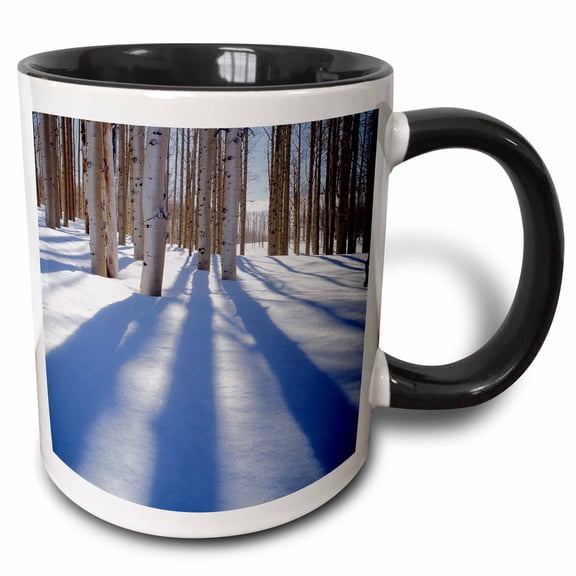 3drose, Usa, Utah, Dixie National Forest, Aspens in Winter, 11oz Two-tone Black Mug