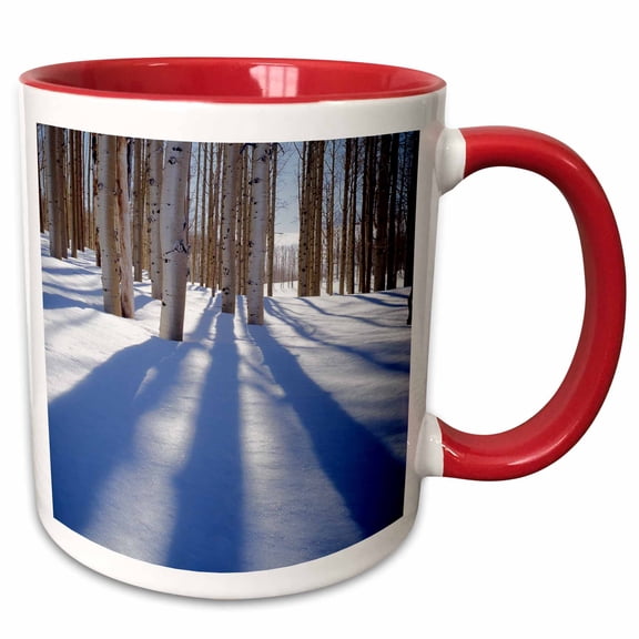 3drose, Usa, Utah, Dixie National Forest, Aspens in Winter, 11oz Two-tone Red Mug