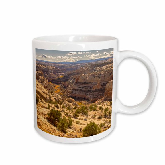 3drose, Usa, Utah, Grand Staircase Escalante Monument. Cliff and Cottonwoods., 15oz Mug