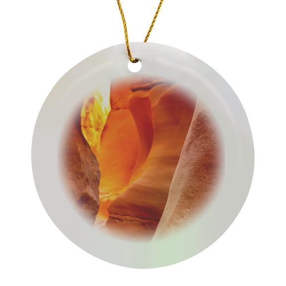 3drose, Usa, Utah, Grand Staircase Monument. Bighorn Canyon Rock Formations., Circle Porcelain Ornament