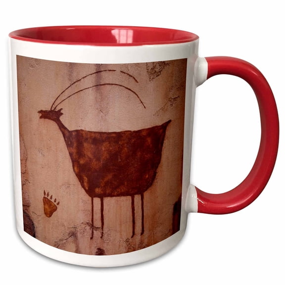 Usa, Utah, Moab, Petroglyphs - Us45 Pwa0004 - Patrick J. Wall, 11oz Two-Tone Red Mug