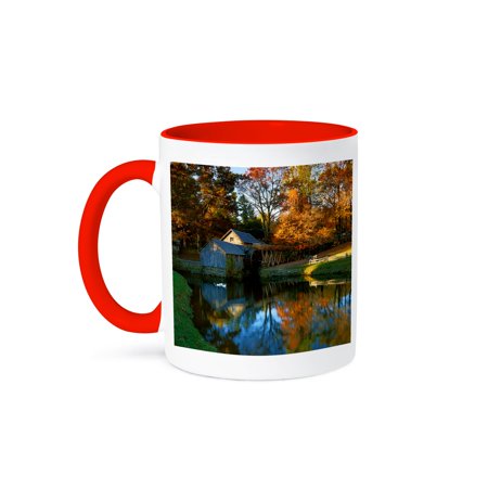 3drose, Usa, Virginia, Blue Ridge Parkway, Mabry Mill, 11oz Two-tone Red Mug