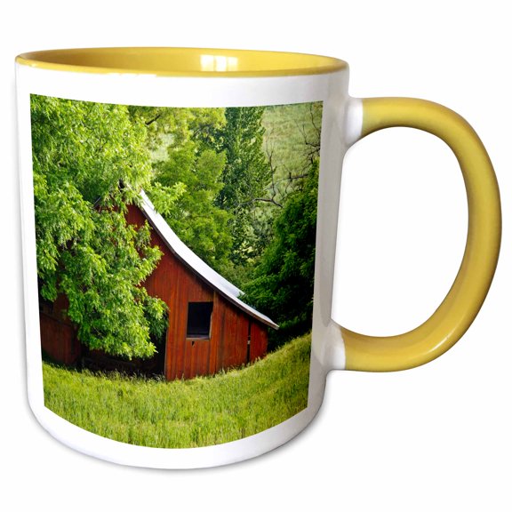 3drose, Usa, Washington, Barn - Us48 Rdu0151 - Richard Duval, 11oz Two-tone Yellow Mug