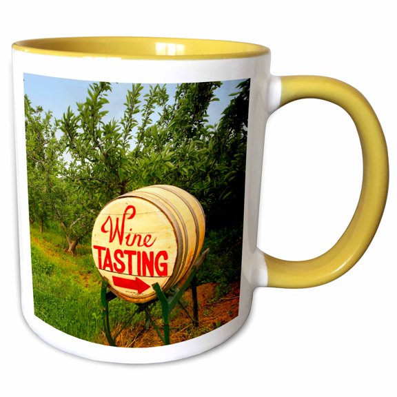 3drose, Usa, Washington, Lake Chelan. Spring Barrel, Winery - Us48 Rdu0470 - Richard Duval, 11oz Two-tone Yellow Mug