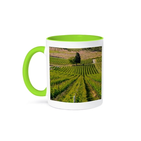 3drose, Usa, Washington, Lake Chelan. Vineyard in the Lake Chelan Ava., 11oz Two-tone Green Mug