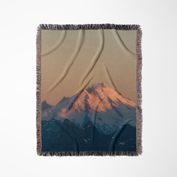Usa, Washington, Mount Baker At Sunrise., Woven Blanket