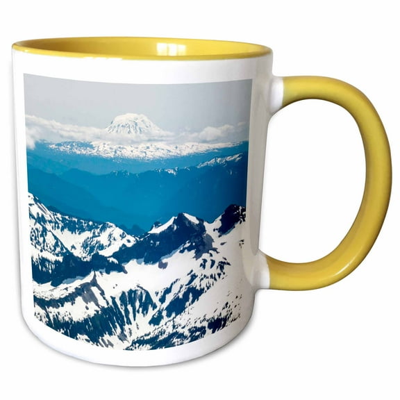 3drose, Usa, Washington, Mountains, Mt Rainier, Mt Adams - Us48 Mfr0040 - Mfr, 11oz Two-tone Yellow Mug