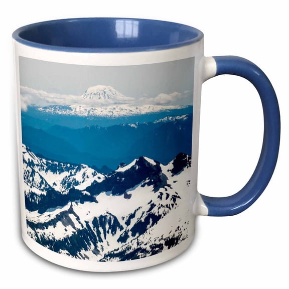 3drose, Usa, Washington, Mountains, Mt Rainier, Mt Adams - Us48 Mfr0040 - Mfr, 15oz Two-tone Blue Mug