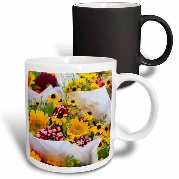 3drose, Usa, Washington, Seattle, Bouquets at Pike Place Public Market., 11oz Magic Transforming Mug