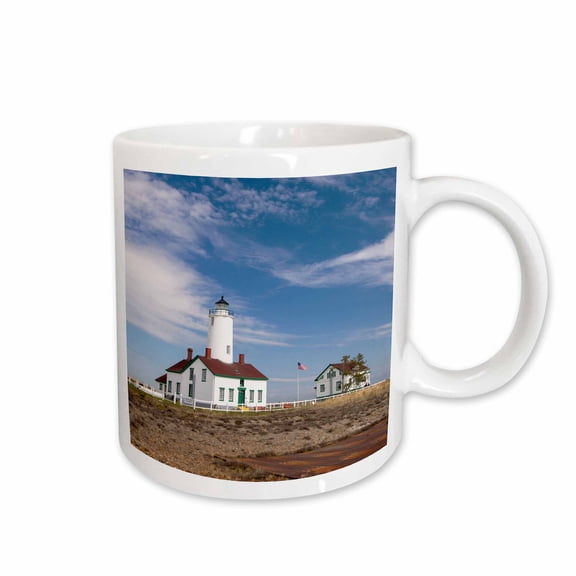3drose, Usa, Washington, Sequim, Dungeness Spit. Dungeness Spit Lighthouse., 15oz Mug