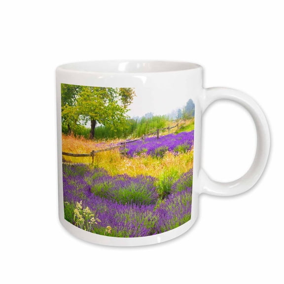 3drose, Usa, Washington, Sequim. Lavender and Trees., 15oz Mug