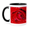 thumbnail image 1 of 3dRose, USA, Washington, Spokane County, Manito Park, Rose with raindrops , 15oz Two-Tone Black Mug, 1 of 7