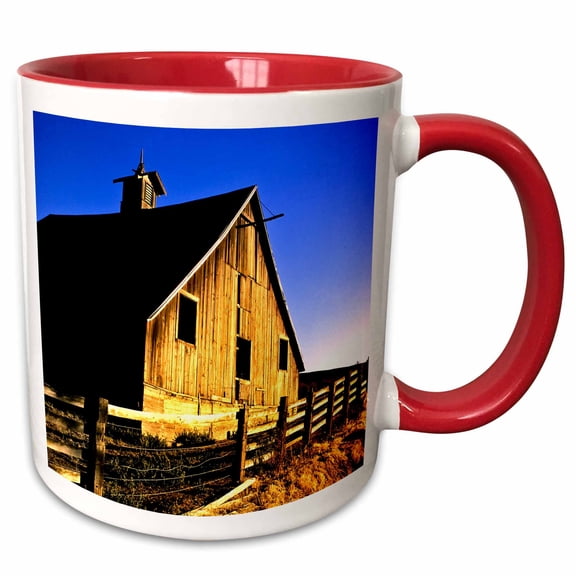 3drose, Usa, Washington, Walla Walla, Barn - Us48 Rdu0110 - Richard Duval, 11oz Two-tone Red Mug