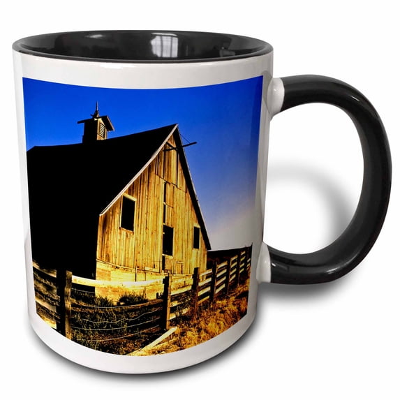 3drose, Usa, Washington, Walla Walla, Barn - Us48 Rdu0110 - Richard Duval, 15oz Two-tone Black Mug