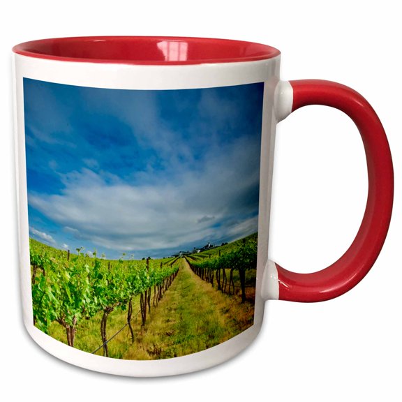 3drose, Usa, Washington, Walla Walla. Vineyard - Us48 Rdu0155 - Richard Duval, 11oz Two-tone Red Mug