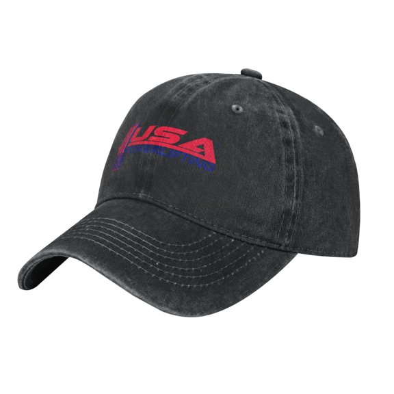Usa Weightlifting Hat Adjustable Baseball Cap Cotton Cowboy Hat, Fashionable For Man Woman
