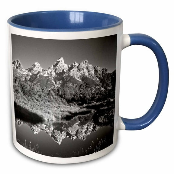 3drose, Usa, Wyoming, Grand Teton National Park. Mountain Sunrise., 11oz Two-tone Blue Mug