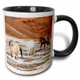 thumbnail image 1 of 3drose, Usa, Wyoming. Hideout Horse Ranch, Horses in Snow. Pr 2, 15oz Two-tone Black Mug, 1 of 6