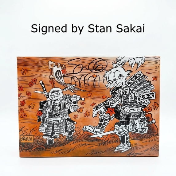 Collectible SIGNED Usagi Yojimbo x TMNT Teenage Mutant Ninja Turtle Leonardo 7" Scale Action Figures Collector Set – Autumn Edition
