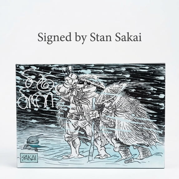 SIGNED Usagi Yojimbo x TMNT Teenage Mutant Ninja Turtle Leonardo 7" Scale Action Figures Collector Set – Winter Edition