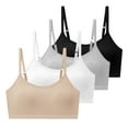 thumbnail image 1 of Usaibhir 10-18T Girls Adjustable Strap Solid Color Training Bra Sets Wireless Crop Cami Sports Padded Bra, Pack of 4, 1 of 9