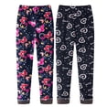 thumbnail image 1 of Usaibhir 2 Pack Girls Fleece Lined Leggings – Warm Stretchy Winter Pants for School & Outdoor Play, Size 3-11 Years, 1 of 8