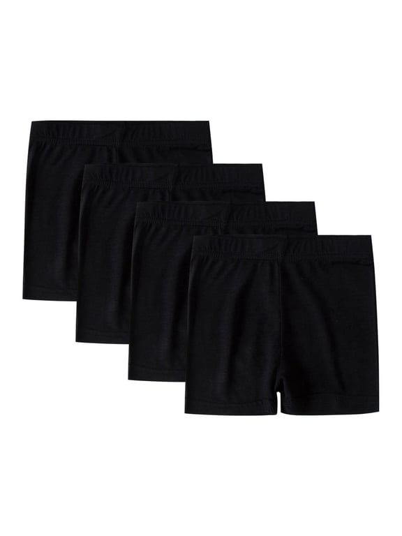 4 Pack Girls Bike Shorts Cartwheel Under Dress Short for Toddler Girls Dance Shorts Breathable and Safety 3-14T