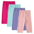 thumbnail image 1 of Usaibhir 4 Pack Toddlers Girls Capri Leggings Pants Basic Sports Dance Kids Cropped Summer Leggings 3-14Y, 1 of 7