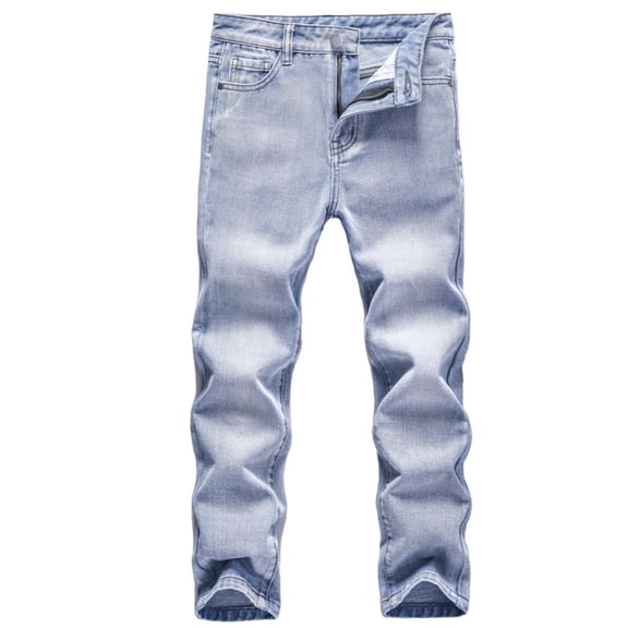 Usaibhir 5-13T Boys and Teen Zipper Skinny Fit Ripped Jeans Pants Kids Outdoor Destroyed Distressed Stretch Washed Denim Jeans Pants
