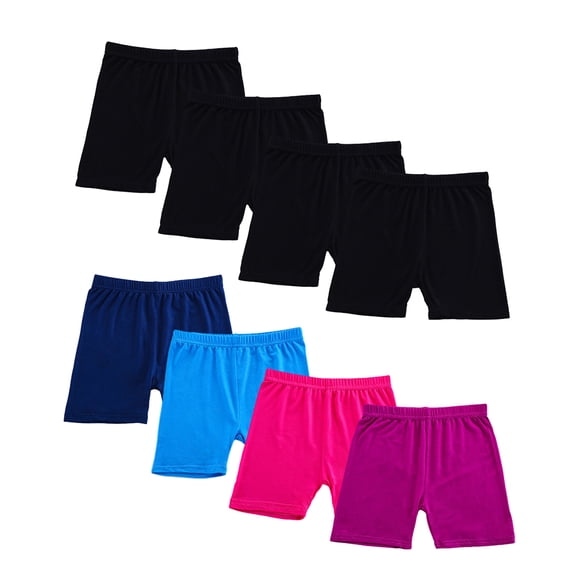 Usaibhir 8 Pack Girls Shorts Bike Shorts Toddler Cotton Biker Cartwheel Multi-Color Dance Under Dress Girls Clothes 2-10T