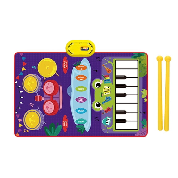 Usaibhir Baby Boy&Girl Birthday Gift Toys, 2 in 1 Musical Toys for Toddlers, Piano Keyboard & Drum Mat with 2 Drum Sticks Toddler Toys