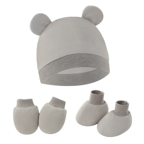 Usaibhir Baby Ears Newborn Hats Mittens and Socks Set for Boys Girls Beanie Hat 0-6 Month