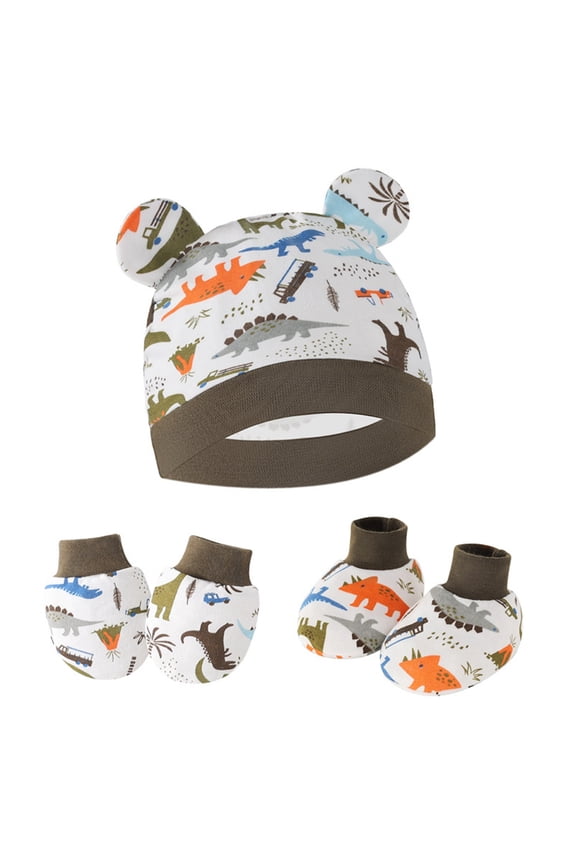 Baby Ears Newborn Hats Mittens and Socks Set for Boys Girls Beanie Hat 0-6 Month