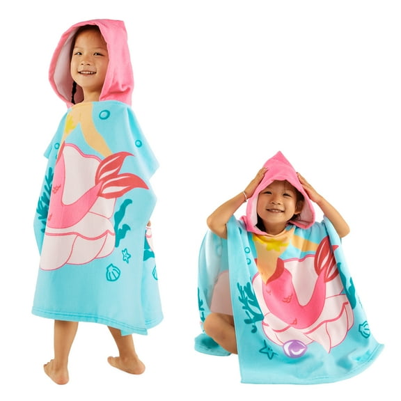 Usaibhir Baby Girl Boy Hooded Beach Towel Swim Cover Up Bath Towels Cartoon Dinosaur Shark Fox Mermaid Print Bath Towel Wrap