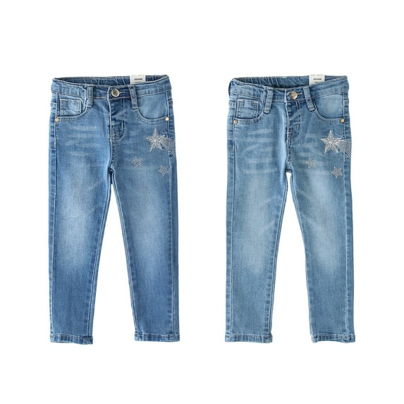 Usaibhir Baby Girl Boy Jeans,Soft Ripped Denim Elastic Band Inside Pants 0-3 Years