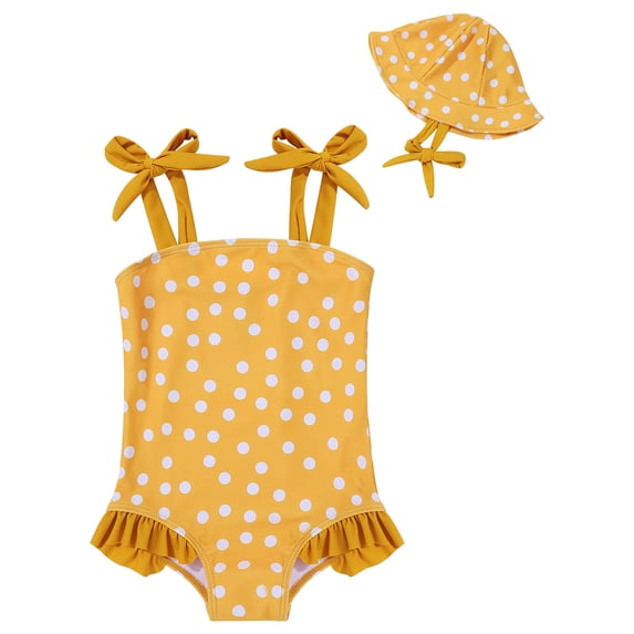 Usaibhir Baby Girls Swimsuit Toddler Ruffled Bikini One-Piece Swimwear Baby Girl Bathing Suits Kids Swimming Bathing Beachwear 12M-4Y