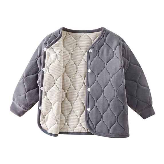 Usaibhir Baby Quilted Jacket, Lightweight Warm Padded Cardigan Coat for Toddler Kids 2-8Y