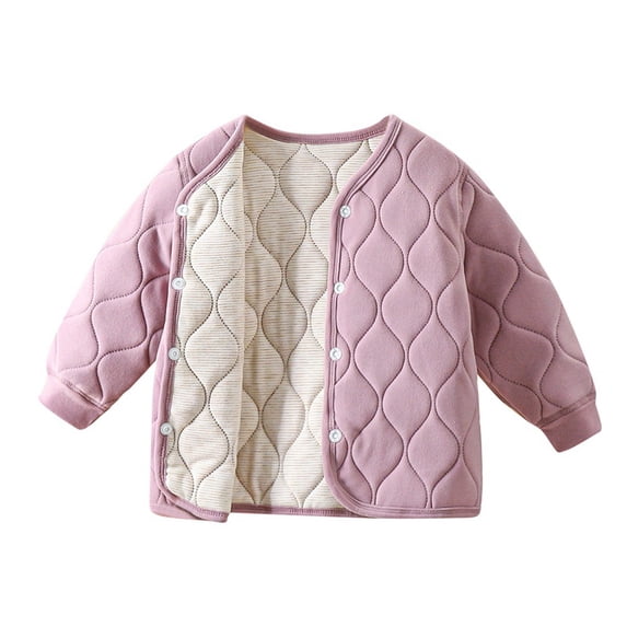 Usaibhir Baby Quilted Jacket, Lightweight Warm Padded Cardigan Coat for Toddler Kids 2-8Y