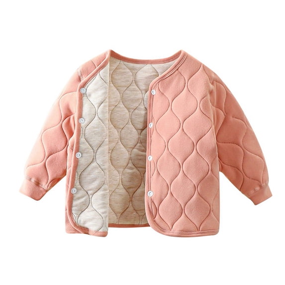 Usaibhir Baby Quilted Jacket, Lightweight Warm Padded Cardigan Coat for Toddler Kids 2-8Y